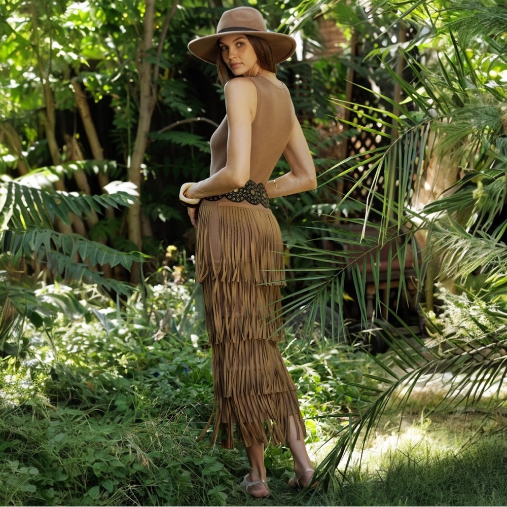 Fringe Detail Knit Tank Dress - Picture 8 of 10